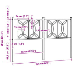 vidaXL Metal Replace Headboard Black 107 cm 6