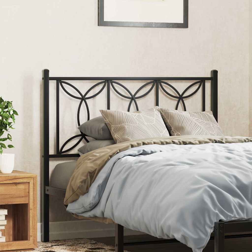 vidaXL Metal Replace Headboard Black 107 cm 1