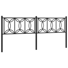 vidaXL Metal Replace Headboard Black 193 cm 2