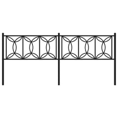 vidaXL Metal Replace Headboard Black 193 cm 4