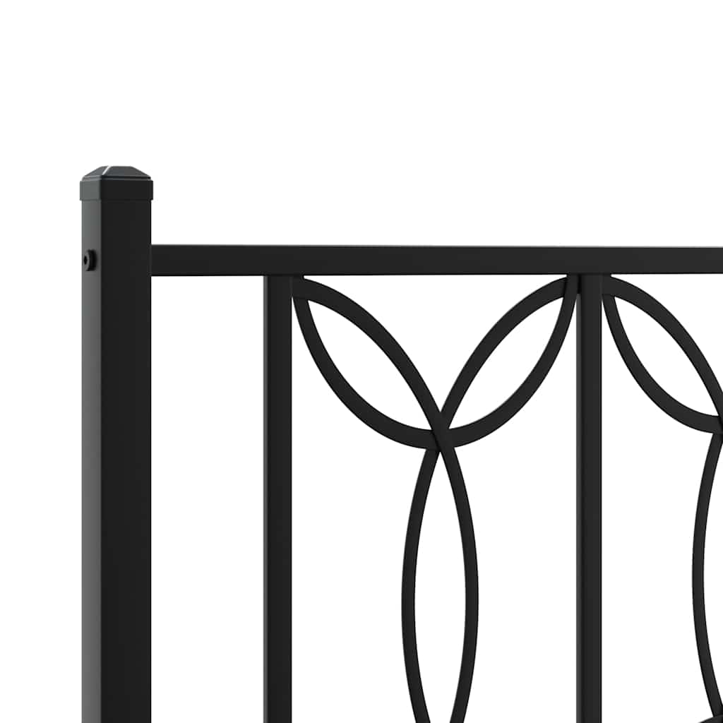 vidaXL Metal Replace Headboard Black 193 cm 5