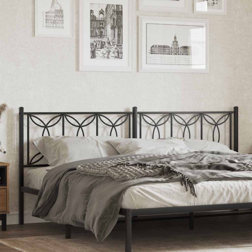 vidaXL Metal Replace Headboard Black 193 cm 1
