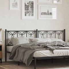 vidaXL Metal Replace Headboard Black 193 cm 1