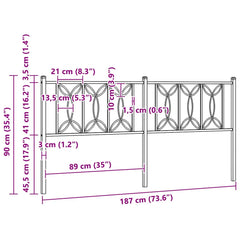 vidaXL Metal Replace Headboard White 180 cm 6