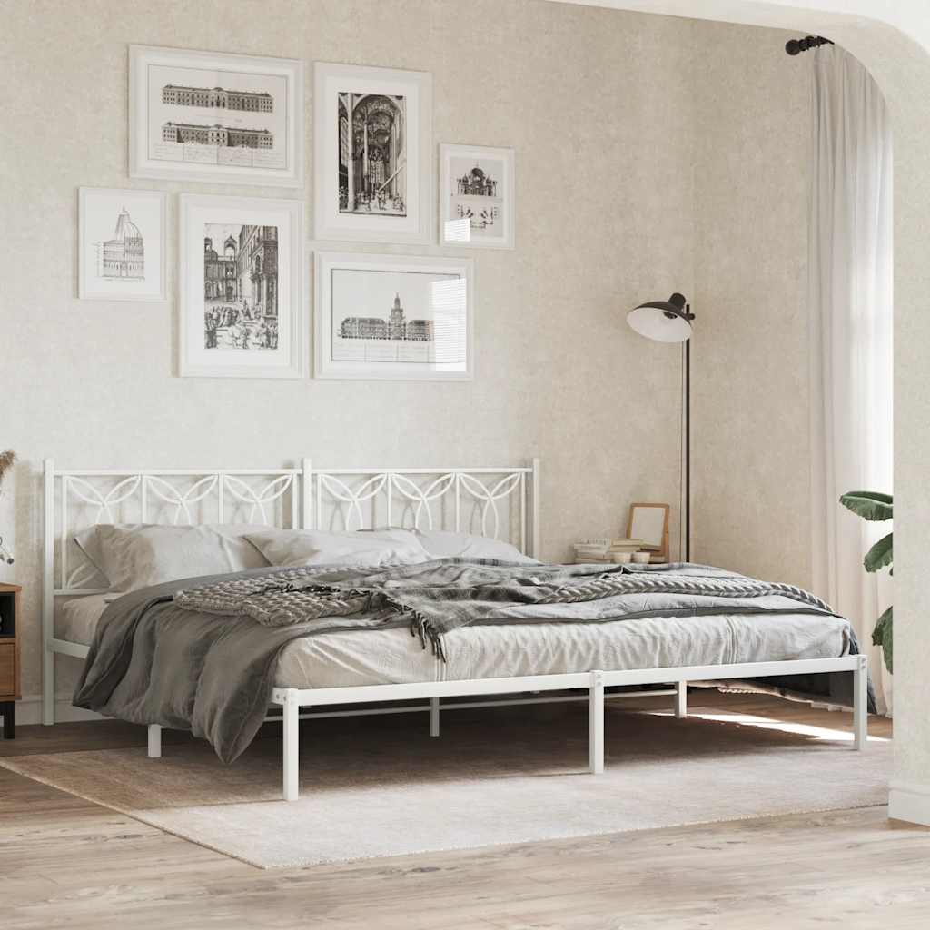 vidaXL Metal Replace Headboard White 193 cm 3