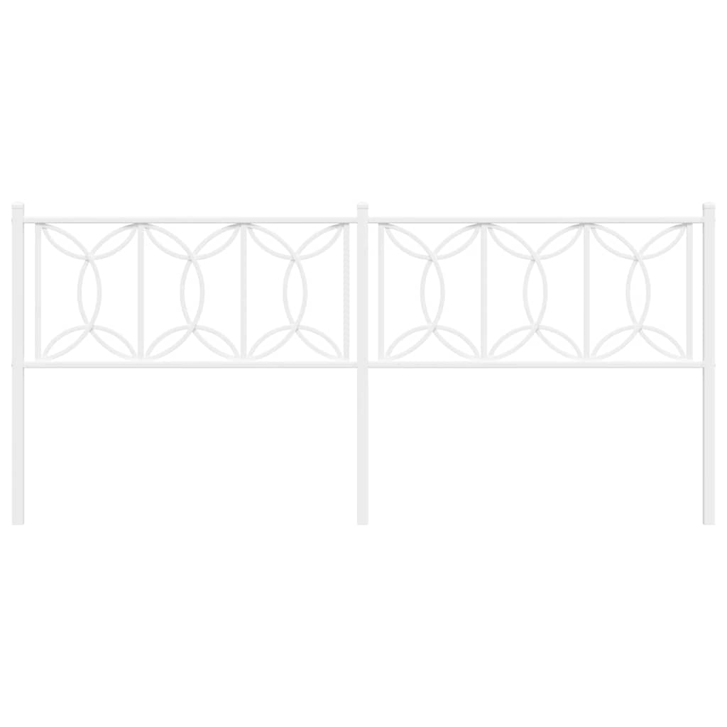vidaXL Metal Replace Headboard White 193 cm 4