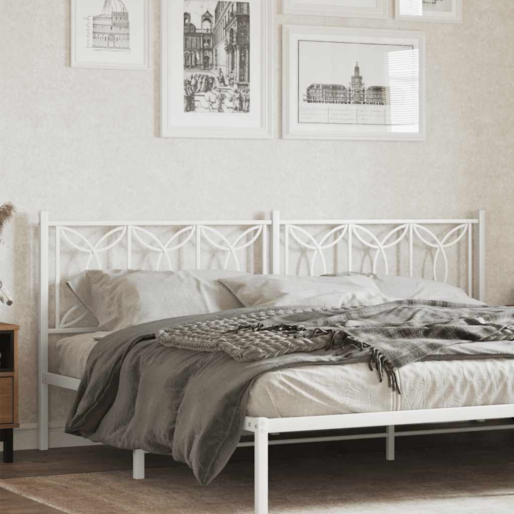 vidaXL Metal Replace Headboard White 193 cm 1