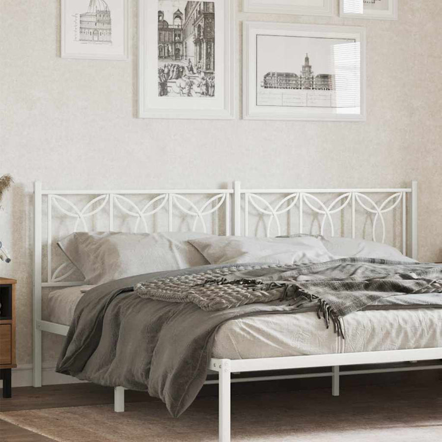 vidaXL Metal Replace Headboard White 200 cm 1