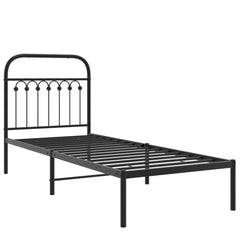 vidaXL Metal Bed Frame without Mattress with Headboard Black 80x200cm 3