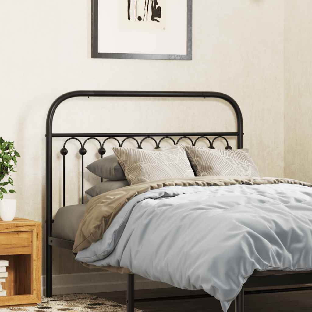 vidaXL Metal Replace Headboard Black 107 cm 1