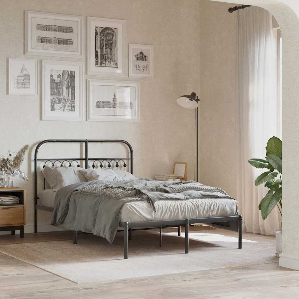 vidaXL Metal Replace Headboard Black 120 cm 3
