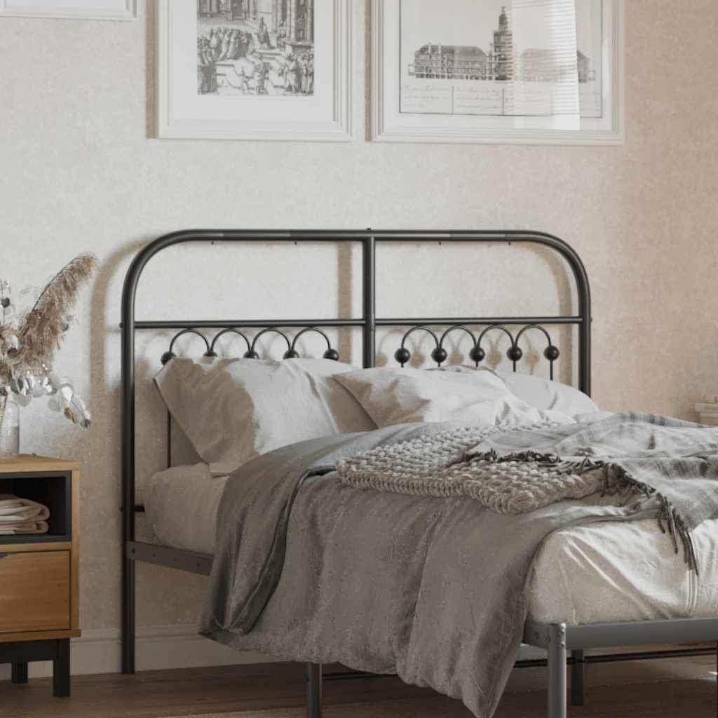 vidaXL Metal Replace Headboard Black 120 cm 1