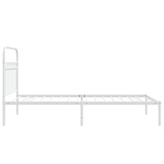 vidaXL Metal Bed Frame without Mattress with Headboard White 100x190cm 5