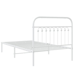 vidaXL Metal Bed Frame without Mattress with Headboard White 100x190cm 6