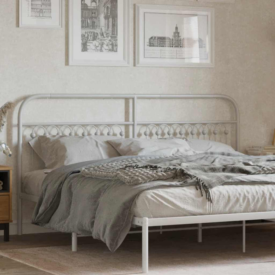 vidaXL Metal Replace Headboard White 180 cm 1