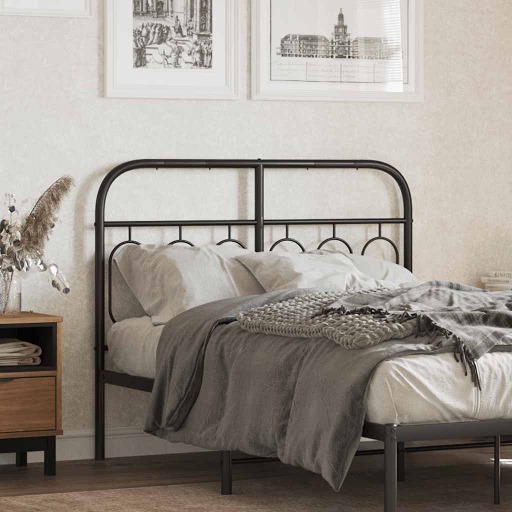 vidaXL Metal Replace Headboard Black 120 cm 1