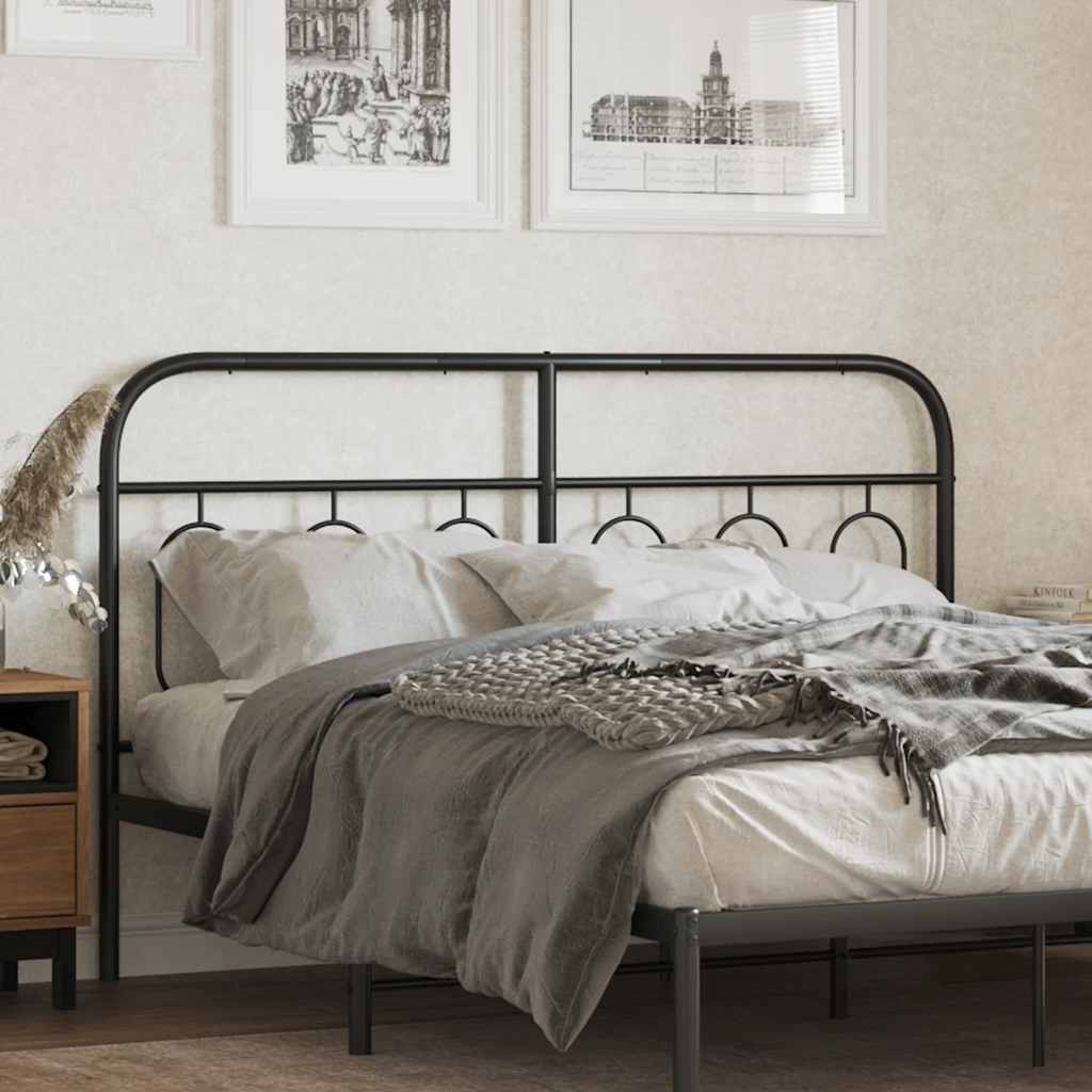 vidaXL Metal Replace Headboard Black 137 cm 3
