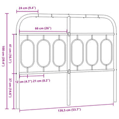 vidaXL Metal Replace Headboard Black 137 cm 6