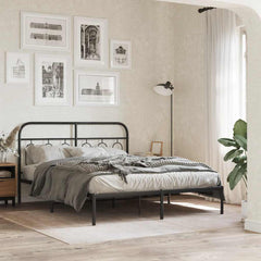 vidaXL Metal Replace Headboard Black 137 cm 1