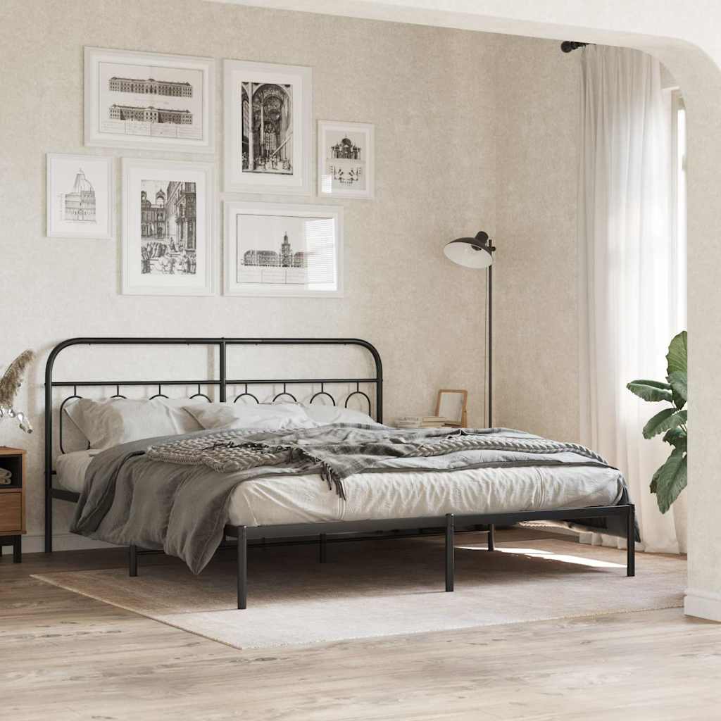 vidaXL Metal Replace Headboard Black 160 cm 3