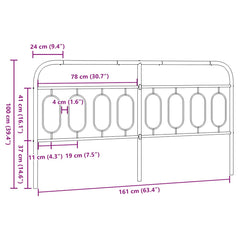 vidaXL Metal Replace Headboard Black 160 cm 6