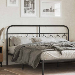 vidaXL Metal Replace Headboard Black 160 cm 1
