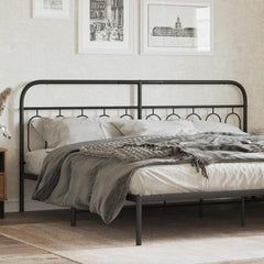 vidaXL Metal Replace Headboard Black 200 cm 1