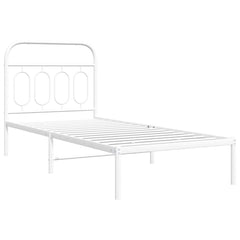vidaXL Metal Bed Frame without Mattress with Headboard White 90x190cm 3