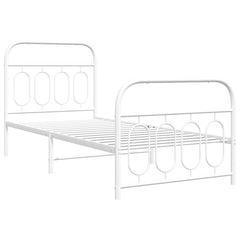 vidaXL Metal Bed Frame without Mattress with Footboard White 80x200cm 3
