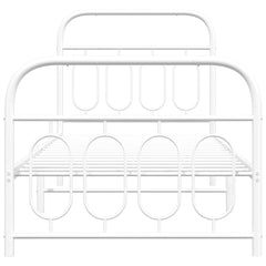 vidaXL Metal Bed Frame without Mattress with Footboard White 80x200cm 4