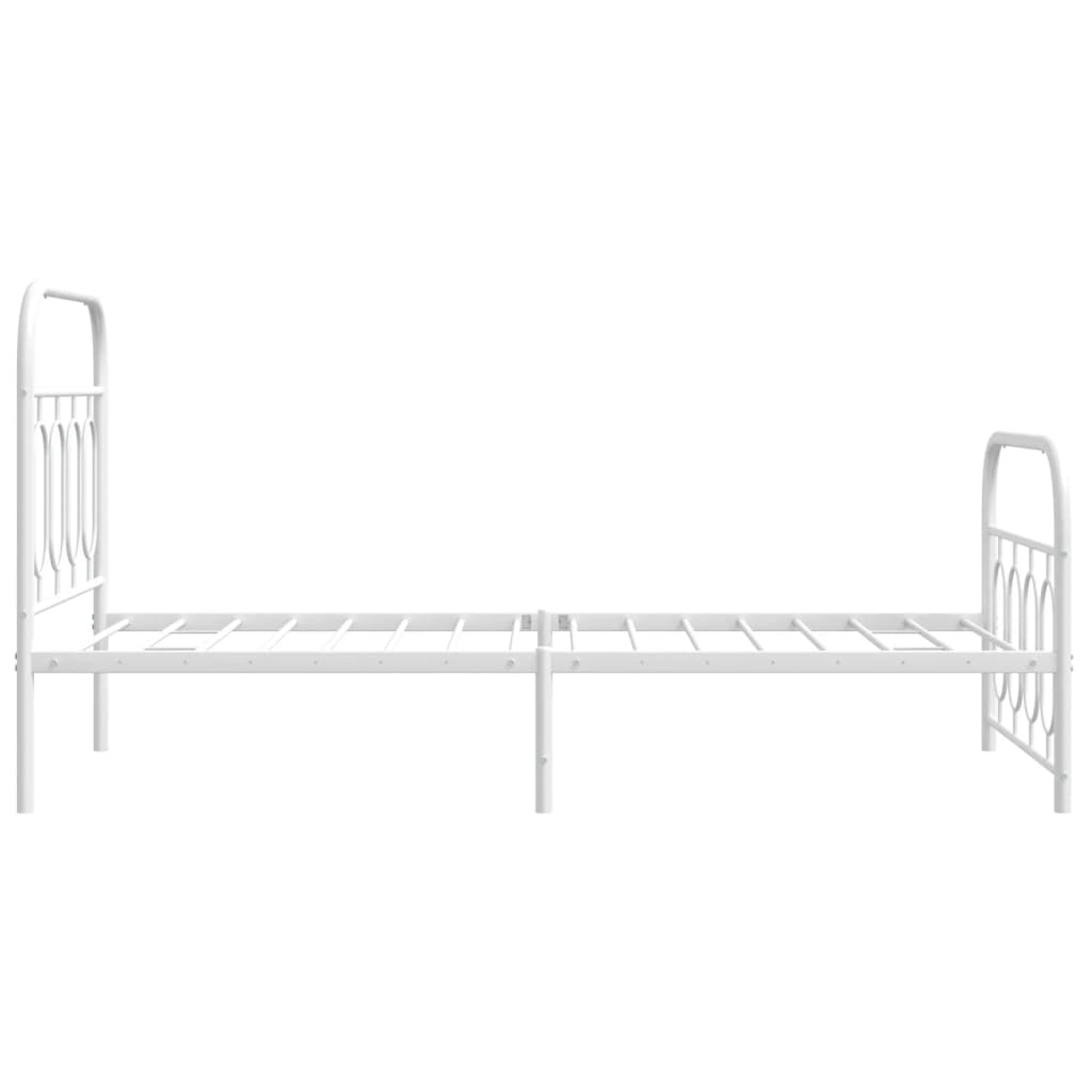 vidaXL Metal Bed Frame without Mattress with Footboard White 80x200cm 5