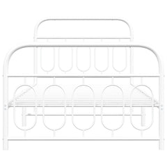 vidaXL Metal Bed Frame without Mattress with Footboard White 100x190cm 4