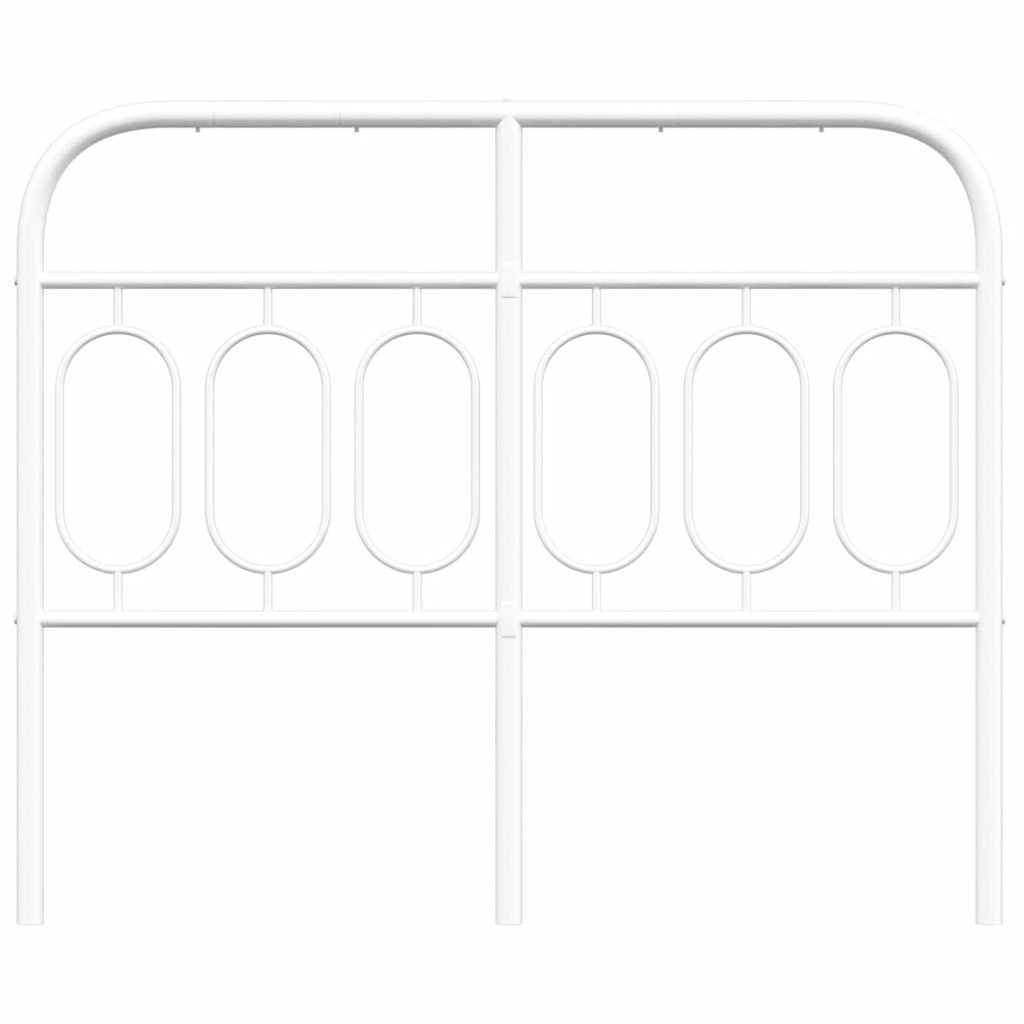 vidaXL Metal Replace Headboard White 120 cm 4