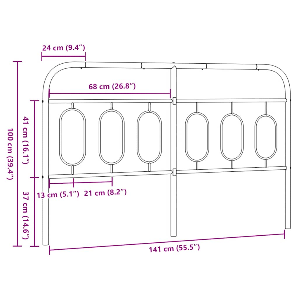 vidaXL Metal Replace Headboard White 140 cm 6