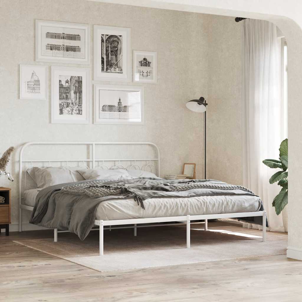 vidaXL Metal Replace Headboard White 160 cm 3