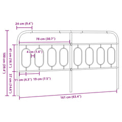 vidaXL Metal Replace Headboard White 160 cm 6