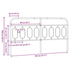 vidaXL Metal Replace Headboard White 183 cm 6