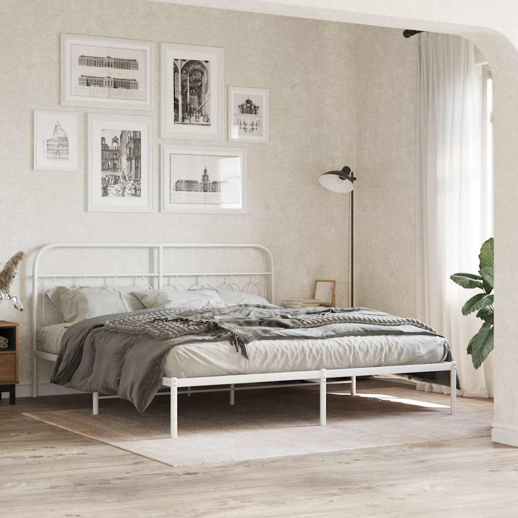 vidaXL Metal Replace Headboard White 193 cm 3