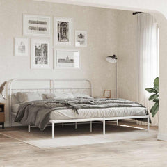 vidaXL Metal Replace Headboard White 200 cm 3