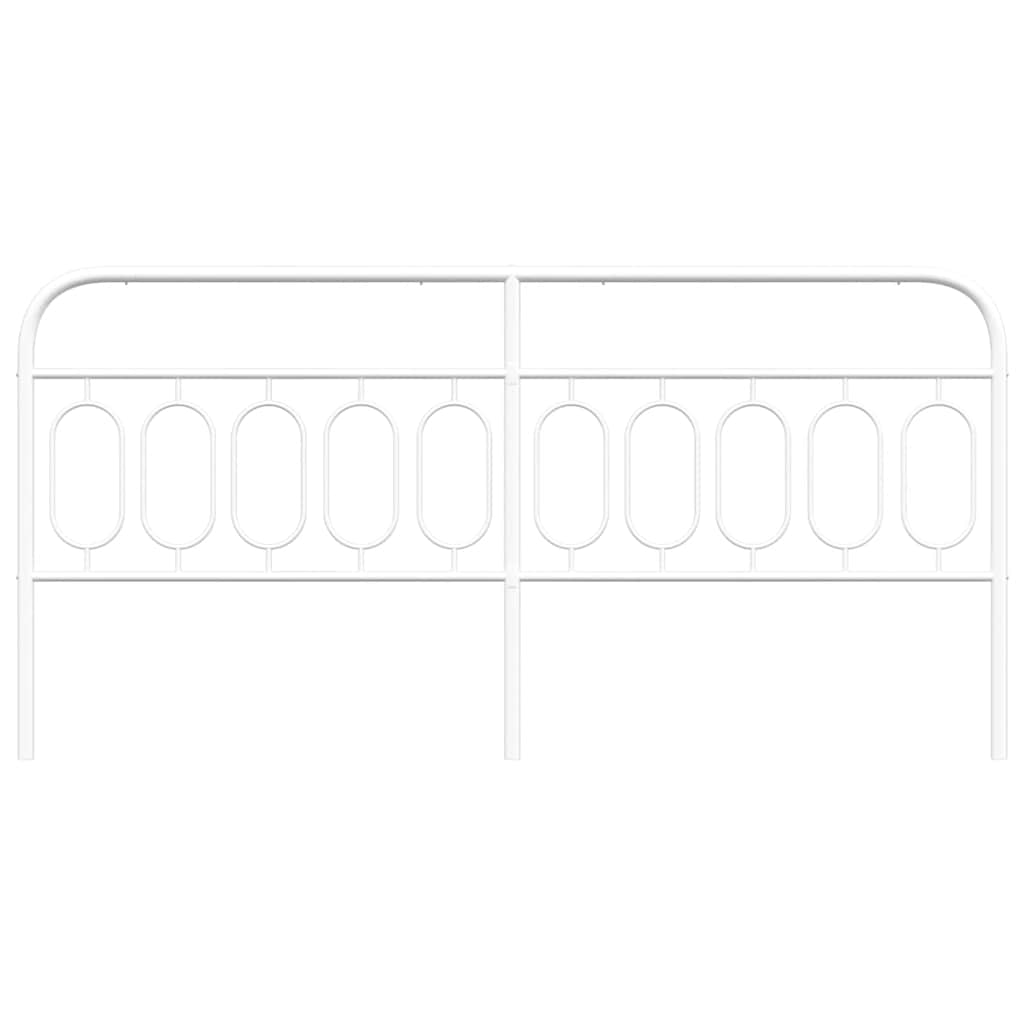 vidaXL Metal Replace Headboard White 200 cm 4