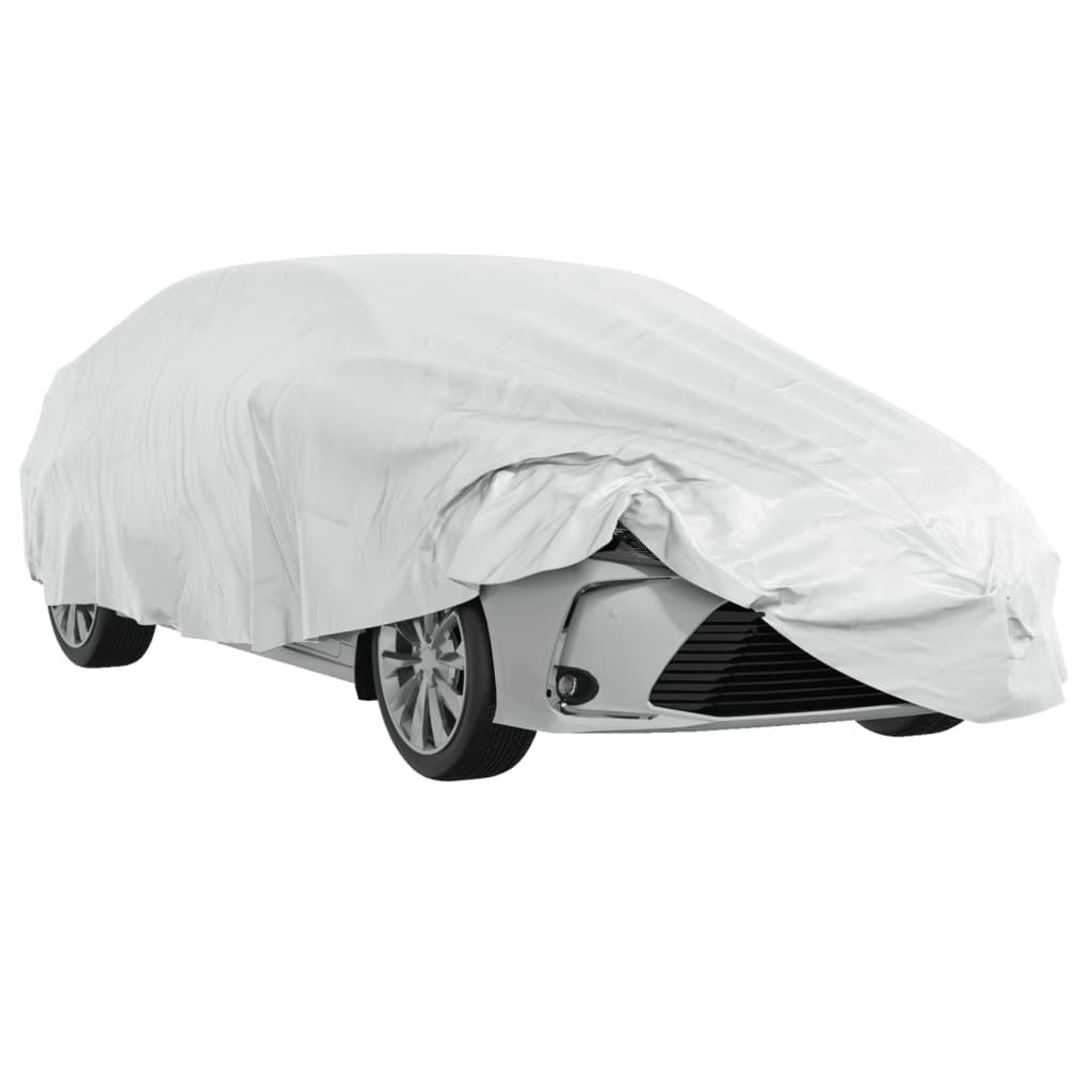 vidaXL Car Cover for Sedan with Buckle Straps Full Silver L 4