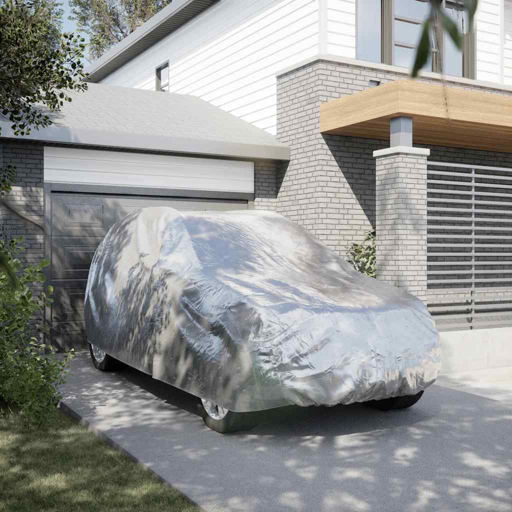 vidaXL Car Cover for SUV with Buckle Straps Full Silver M 1