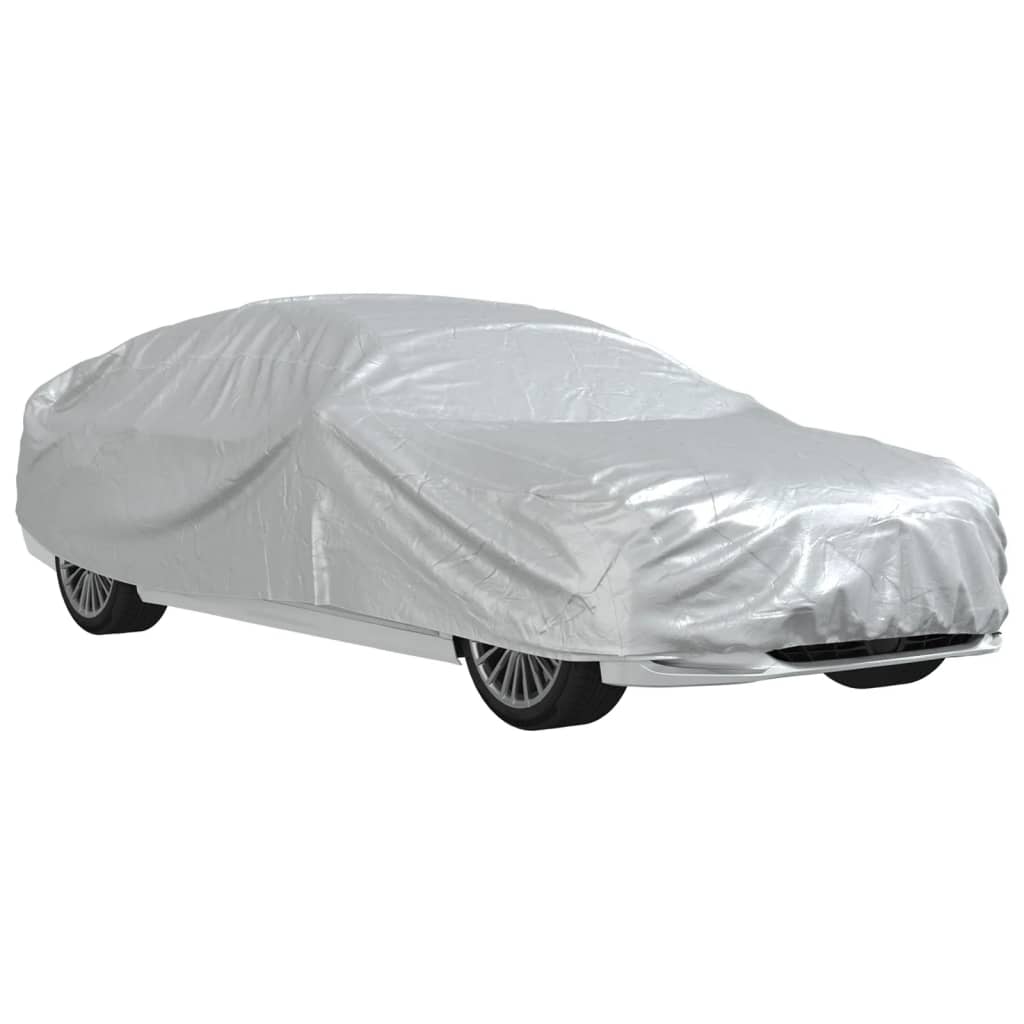 vidaXL Car Cover for Sedan with Buckle Straps Full Silver M PEVA 2