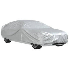 vidaXL Car Cover for Sedan with Buckle Straps Full Silver M PEVA 2