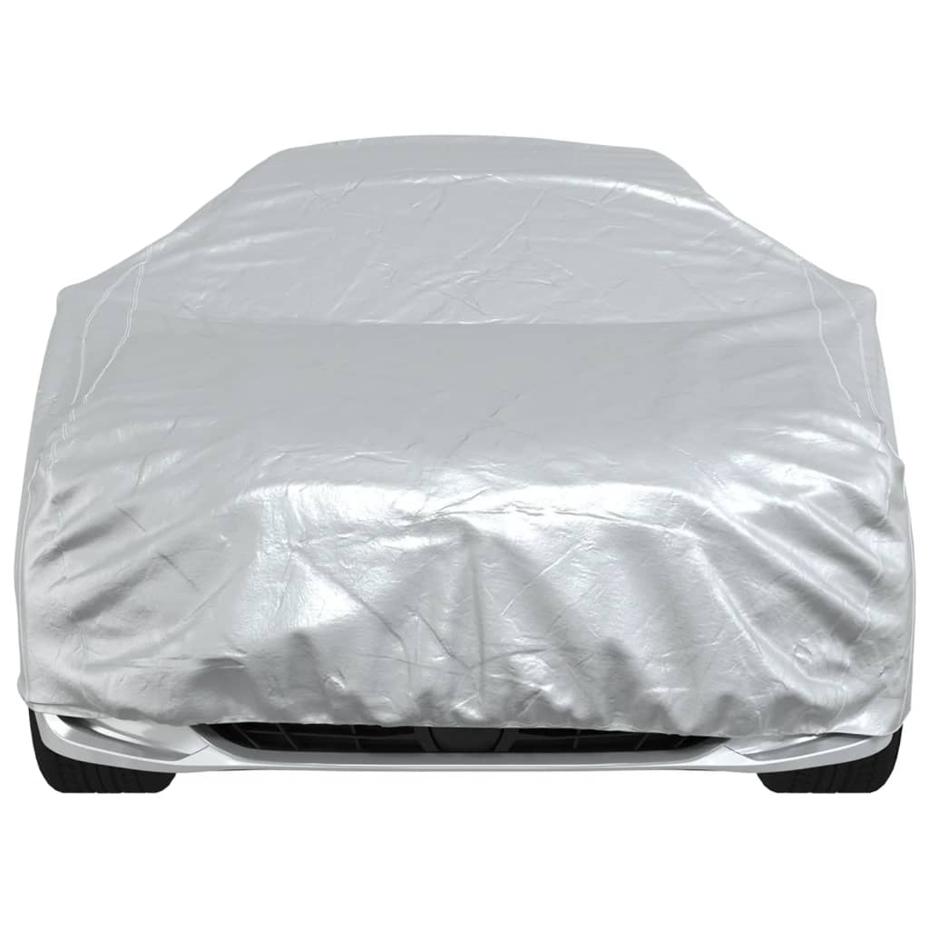 vidaXL Car Cover for Sedan with Buckle Straps Full Silver XXL PEVA 5