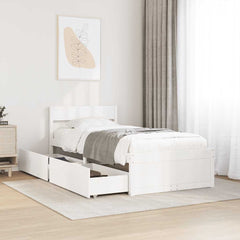 Bed Frame without Mattress Solid Wood Pine Length 200 cm White 90 cm