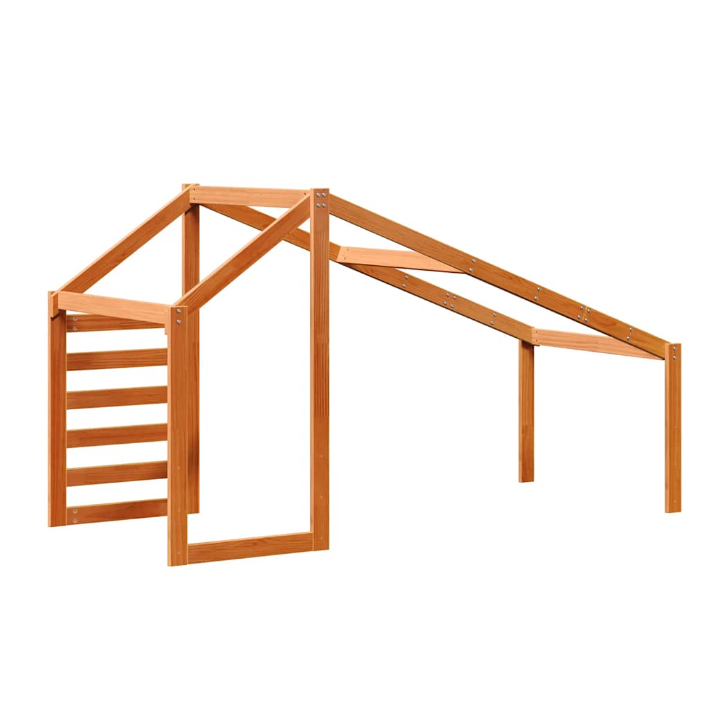 vidaXL Kids' Bed Roof Wax Brown 188x97x113 cm Solid Wood Pine 6