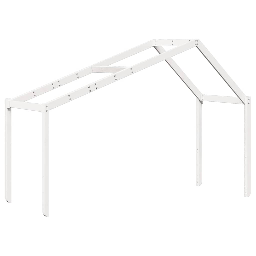 Kids' Bed Roof 213x95.5x144.5 cm Solid Wood Pine White 95.5 cm