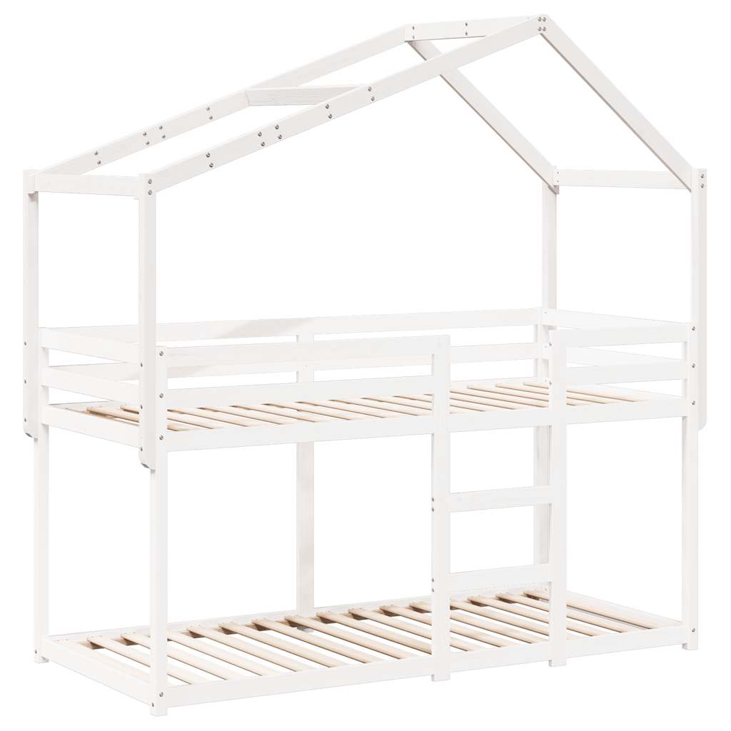 vidaXL Kids' Bed Roof White 213x95.5x144.5 cm Solid Wood Pine 3