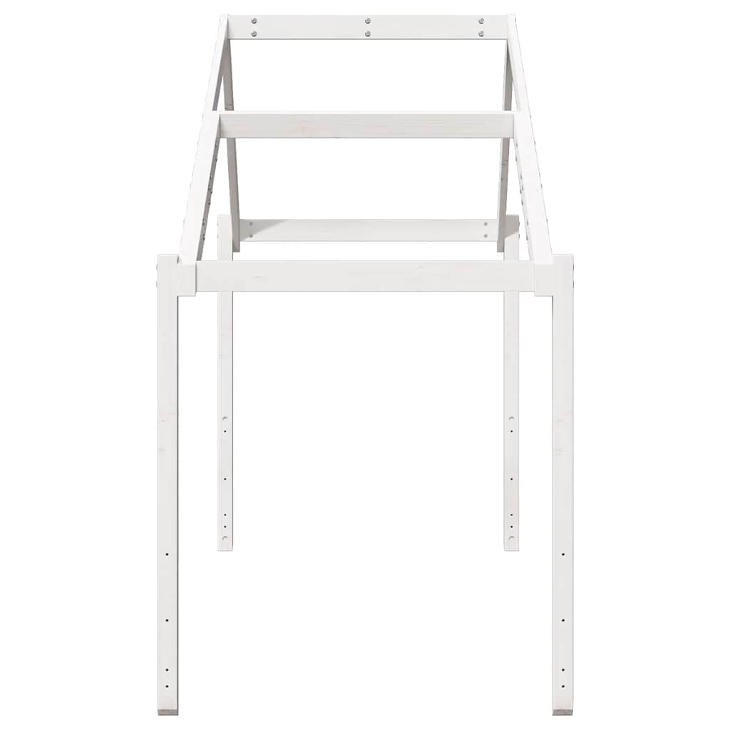 Kids' Bed Roof 213x95.5x144.5 cm Solid Wood Pine White 95.5 cm